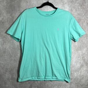 Polo Ralph Lauren Shirt‎ Mens Medium Green Short Sleeves Crew Neck Casual Cotton